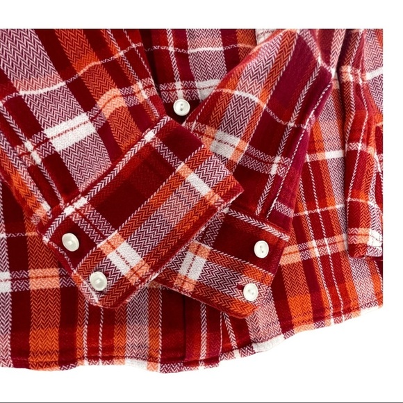 Lucky Brand Red Multi-Color Plaid Long Sleeve Button Up Shirt - Sz L - Picture 7 of 14
